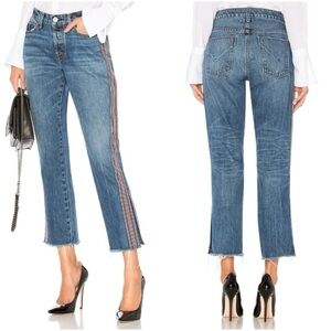 Hudson Relaxed Straight Straight Jeans Luxe Riley Crop Denim Women 25 Button Fly